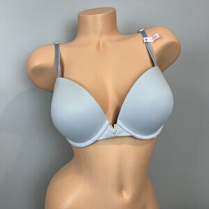 Victoria's Secret Smooth Push Up Bra Size 32DD Palest Blue Underwire NWOT